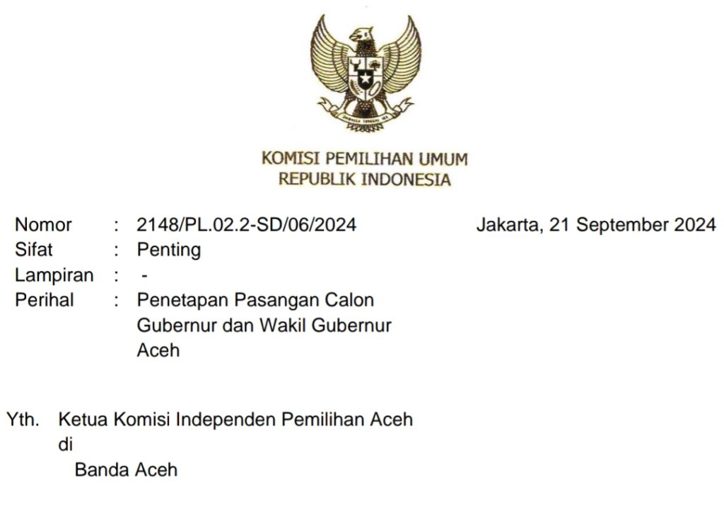 KPU dan KIP Aceh Tetapkan Bustami-Syech Fadhil dan Muzakir Manaf Memenuhi Syarat Maju Pilgub 2024