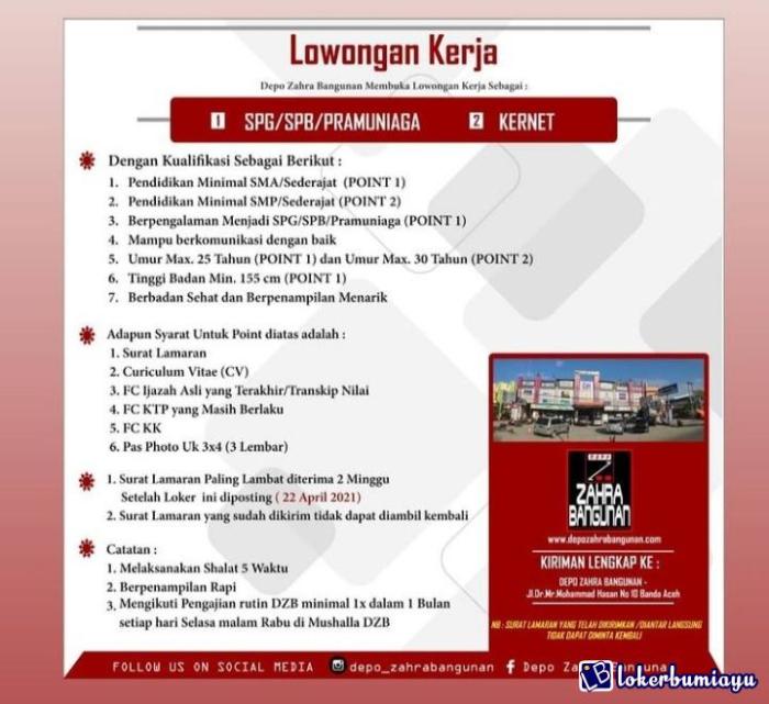 Info loker banda aceh