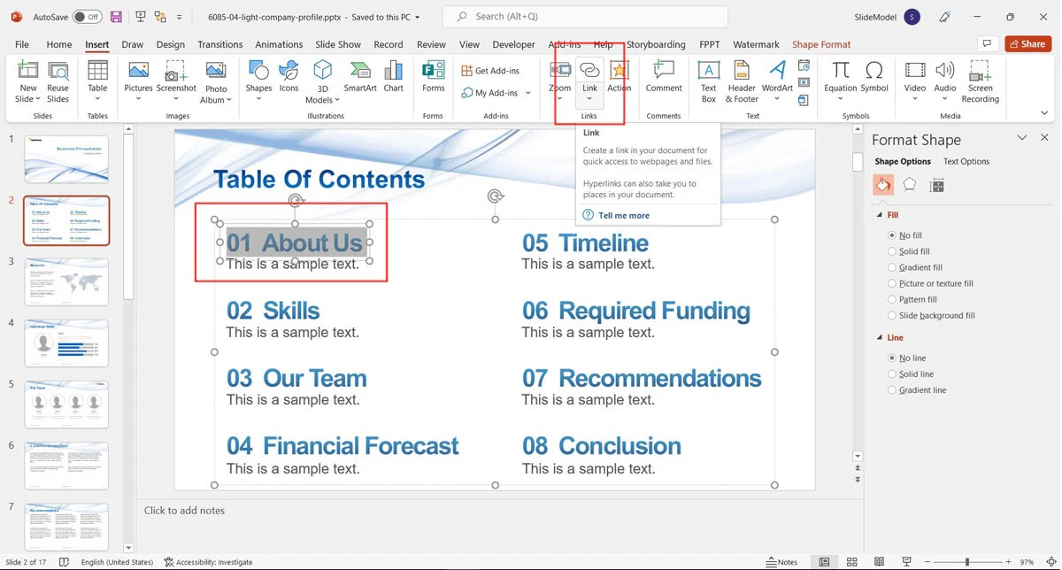 Cara buat titik daftar isi