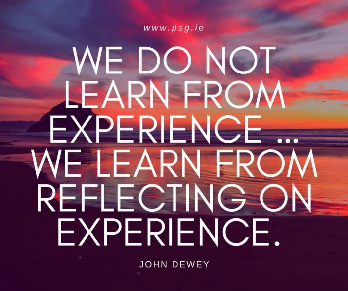 Reflection reflect reflecting learn asking livelearn