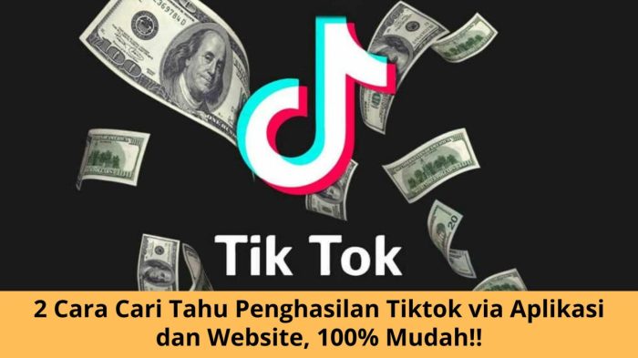 Cari tahu penghasilan tiktok