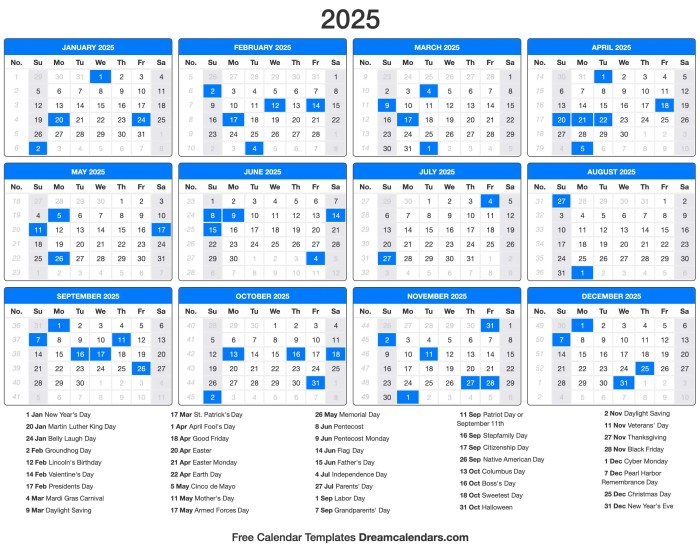 Calendar holidays printable 2025 2021 pdf green word