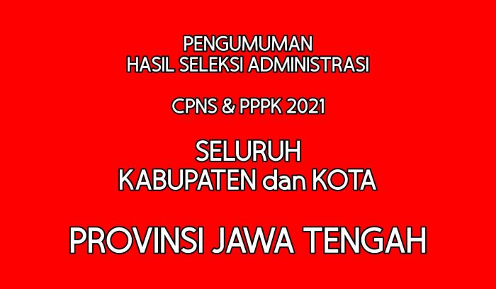 Pengumuman hasil seleksi administrasi cpns