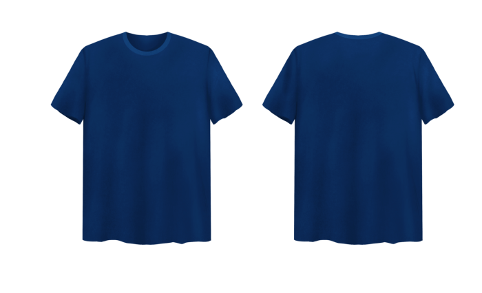 Mentahan kaos polos hitam depan belakang