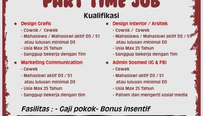 Lowongan Kerja Part Time Anak Sekolah Jakarta
