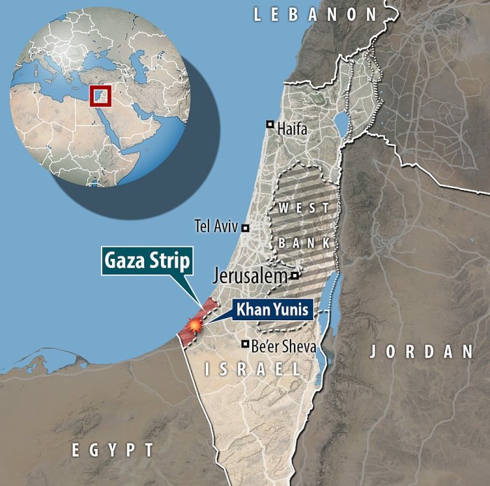 Gaza strip map bank west maps detailed world 1993 political