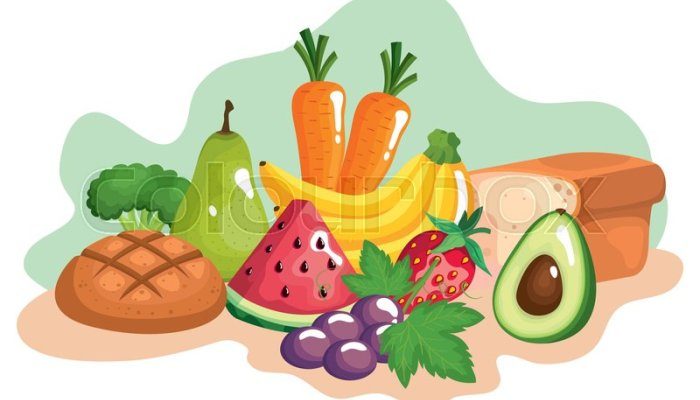 Poster Makanan Sehat Kartun Panduan Kreatif