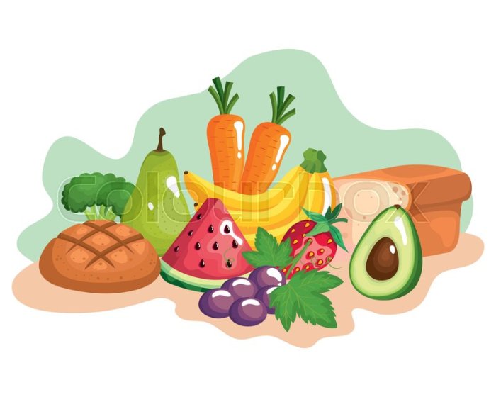 Poster makanan sehat kartun