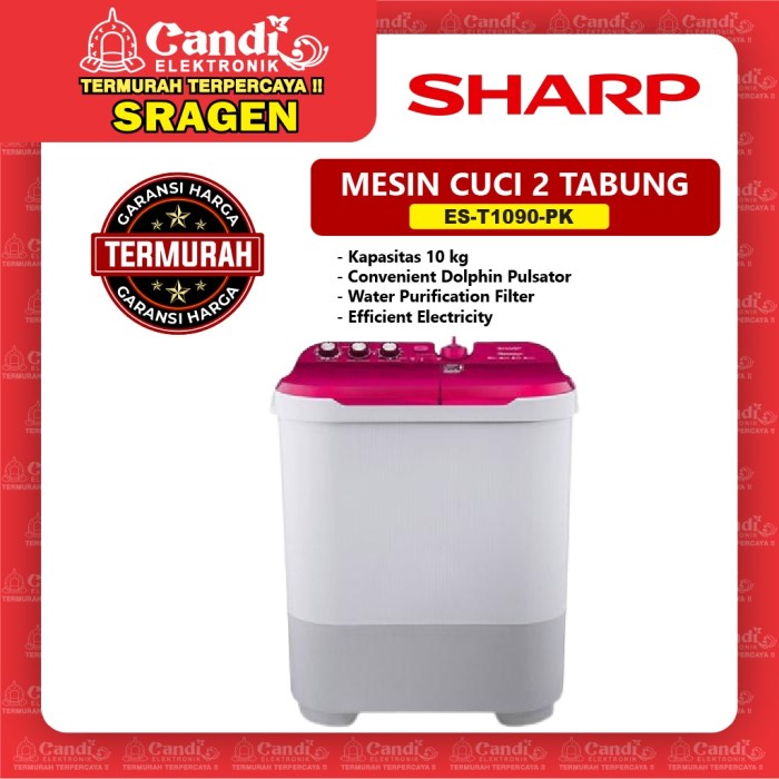 Mesin cuci sharp 2 tabung 10 kg