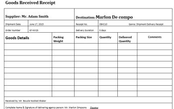 Receipt delivery goods sample template templates word printable samples ms created another using preview here printablesample