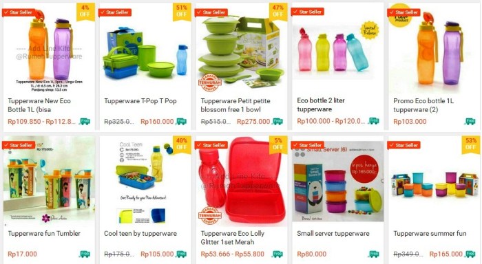 Daftar harga tupperware dan gambarnya