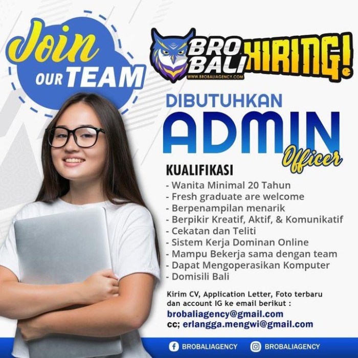 Lowongan admin jakarta pusat