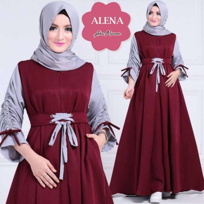 Gamis baju ruffle asymmetric kekinian tampil fresh
