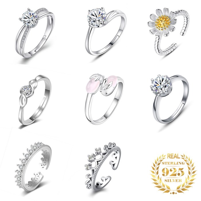 Cincin perak wanita elegan