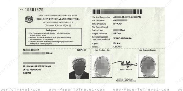 Nomor induk kependudukan sementara