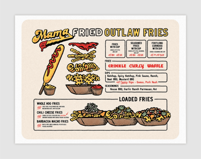 Contoh desain daftar menu unik