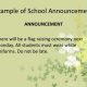 Contoh announcement di sekolah