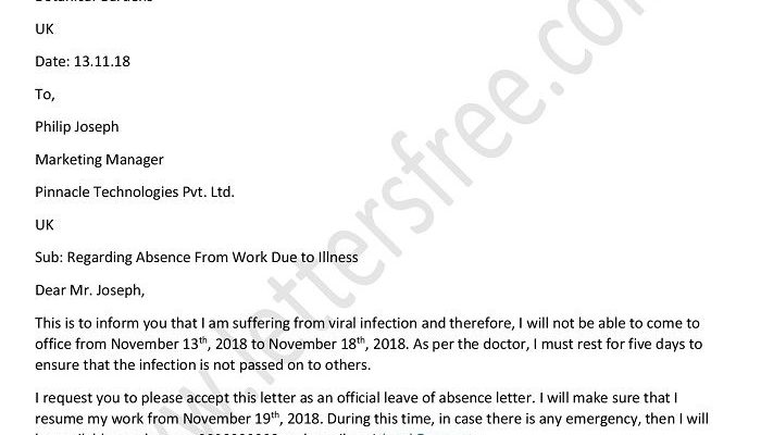 Contoh Surat Izin Sakit Sekolah