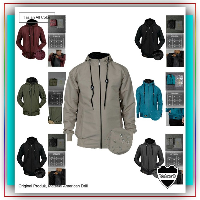 Jaket bahan taslan