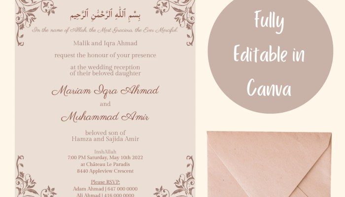 Contoh Undangan Pernikahan Islami Inspirasi Desain dan Kalimat