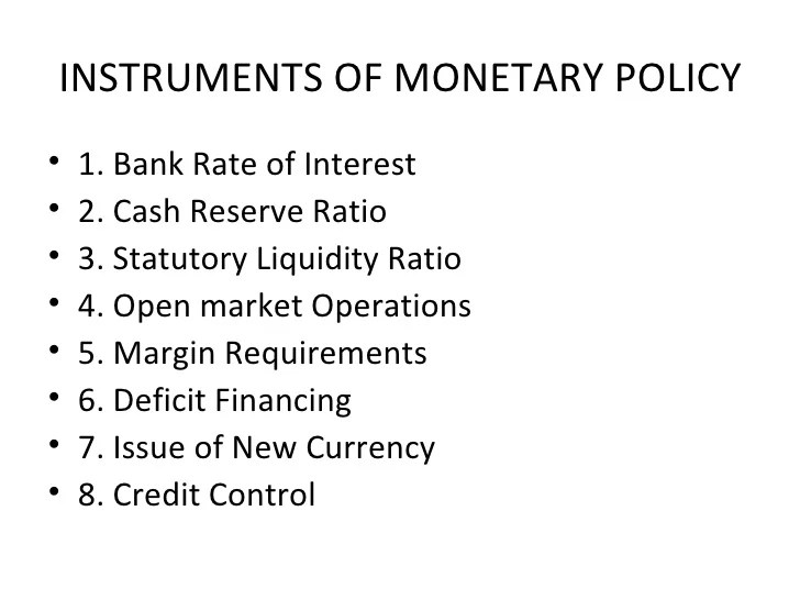 Monetary instruments tool