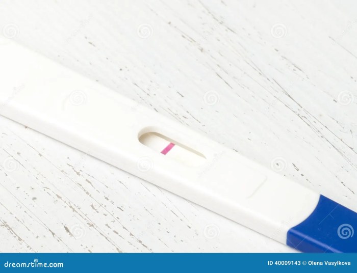 Contoh hasil test pack negatif