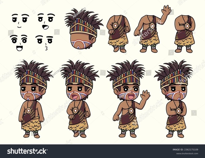 Baju adat papua kartun