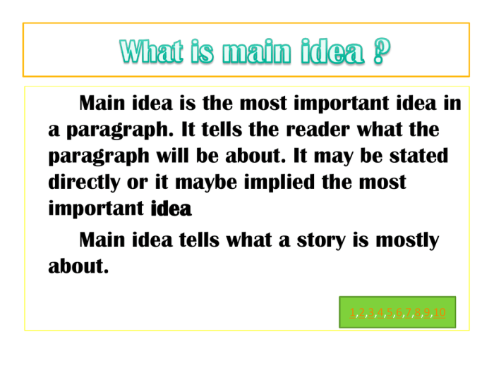 Idea main paragraph finding mistake found