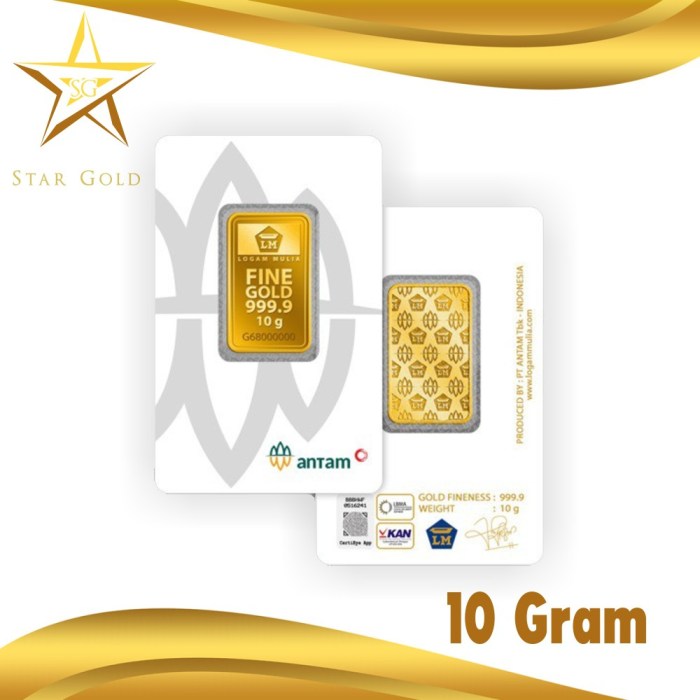 Harga 10 gram logam mulia