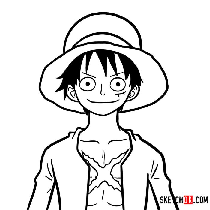 Luffy one piece hitam putih
