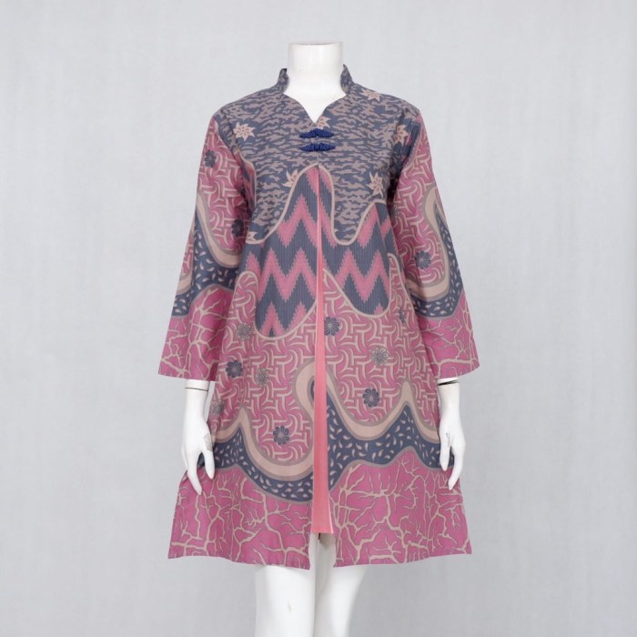 Model baju kerja wanita polos kombinasi batik