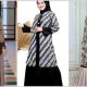 Contoh gamis batik kombinasi polos