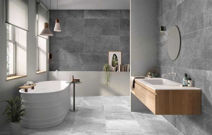 Keramik kamar mandi motif batu