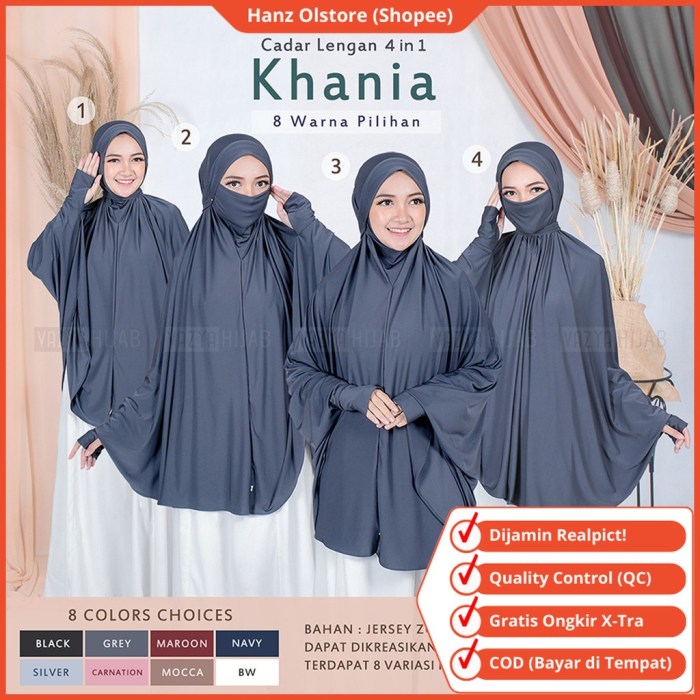 Cara pakai hijab khimar Dara Luxury