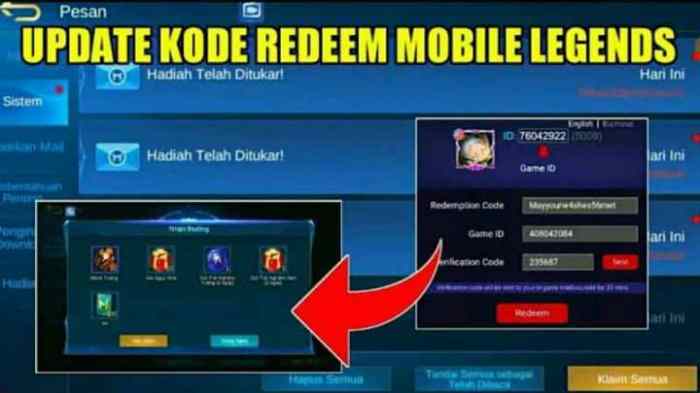 Klaim kode redeem ml terbaru untuk diamond dan skin