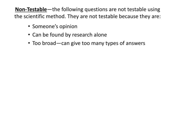 Testable questions experiment human affect do sustainability activities ppt powerpoint presentation slideserve