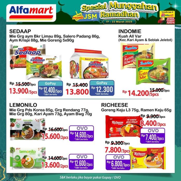 Daftar harga barang diskon Alfamart JSM periode THR Maret 2025