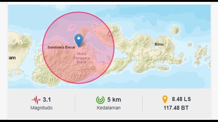 Apakah gempa 3,5 SR di Sumbawa Barat NTB terasa hingga Lombok?