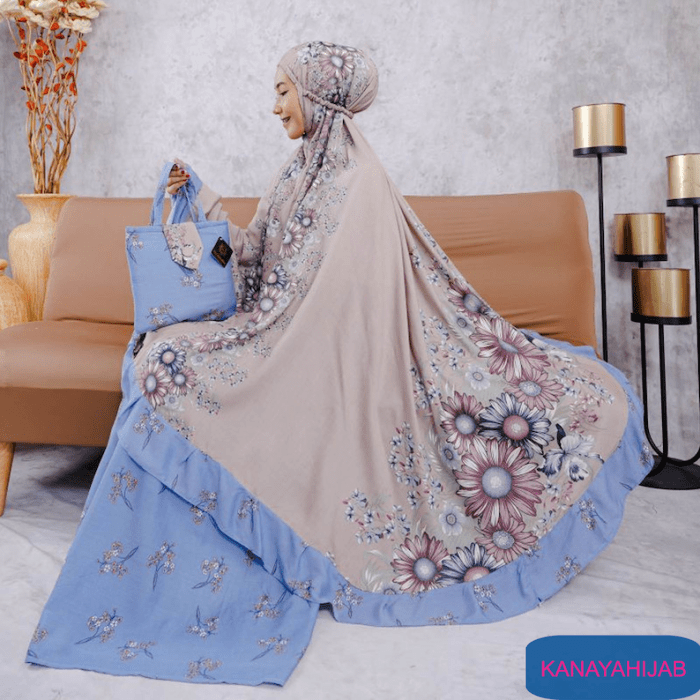 Cara pakai mukena Dewasa Motif Anjani Jumuna