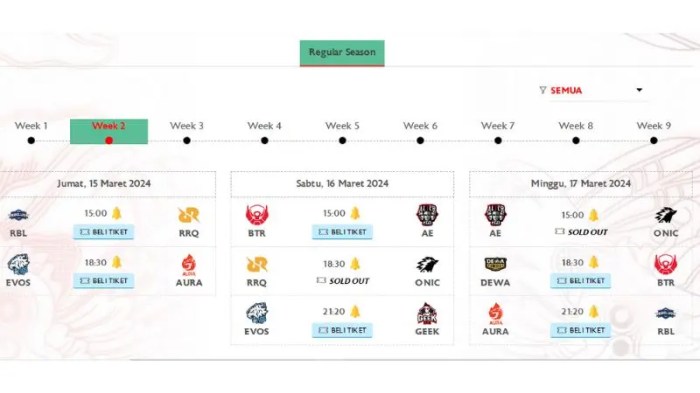 Link live streaming MPL ID S15 pertandingan pembuka