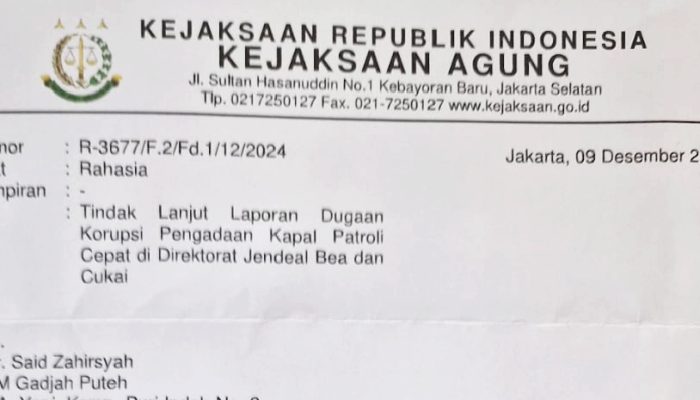 Respons Aduan LSM Gadjah Puteh, Kejagung Serahkan Penanganan Dugaan Korupsi Pengadaan di Direktorat Jenderal Bea dan Cukai ke Kejati DKI