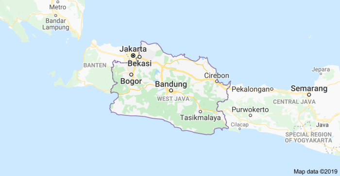 Lokasi geografis pemberontakan DI/TII di Jawa Barat
