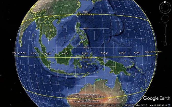 Lokasi astronomis indonesia beserta koordinatnya di dunia