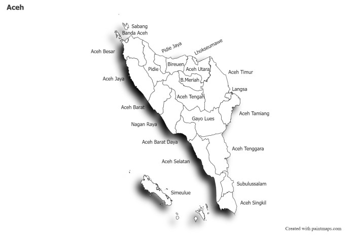 Peta provinsi aceh yang lengkap dan detail