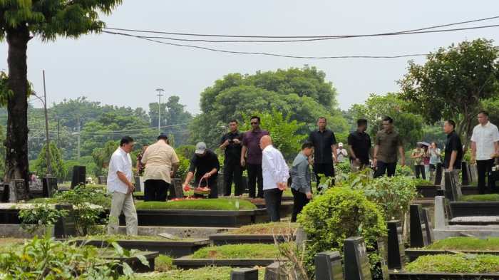 Detail kunjungan duka Prabowo ke pemakaman Eddie