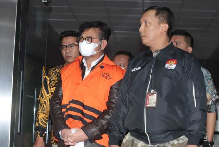 Kronologi penangkapan dan penahanan SYL oleh KPK