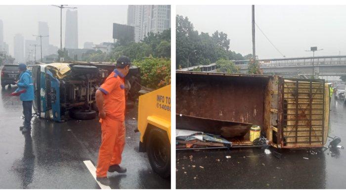 Dampak kecelakaan lamborghini terhadap pembatas jalan tol