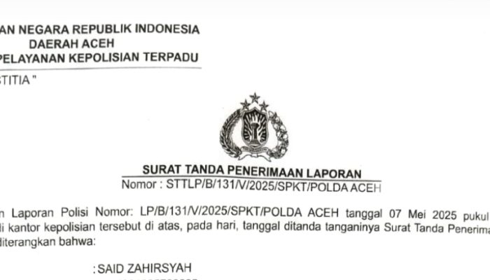 Akun Medsos “Presdir Esbeye” Dilaporkan ke Polda Aceh, Diduga Sebar Fitnah dan Cemarkan Nama Baik Direktur LSM Gadjah Puteh