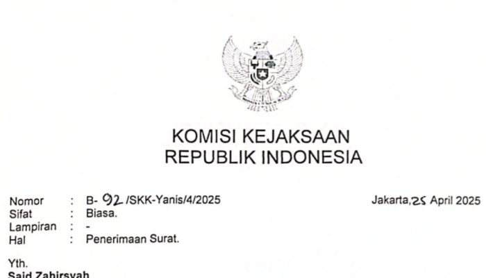 Komisi Kejaksaan RI Respons Laporan Gadjah Puteh: Bukti Pengawasan Masyarakat Dihargai