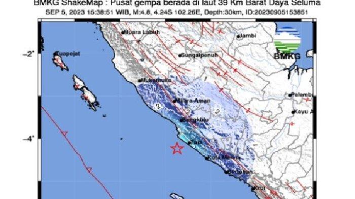 Dampak gempa magnitudo 4,9 di seluma bengkulu